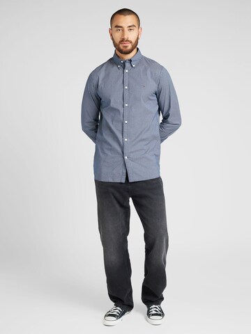 TOMMY HILFIGER Slim Fit Hemd 'FLEX' in Blau