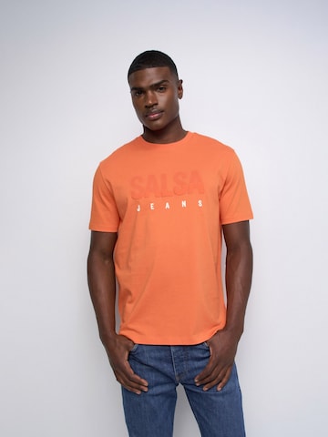 Salsa Jeans Shirt in Oranje: voorkant