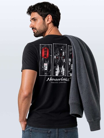 Neverless Shirt 'Japan Omoide Yokocho' in Black
