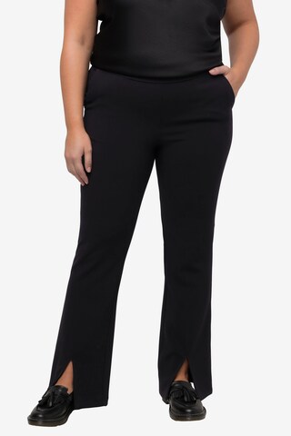 Ulla Popken Flared Pants in Black: front