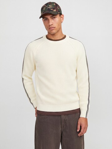 JACK & JONES Πουλόβερ 'JCOTRACE' σε μπεζ: μπροστά