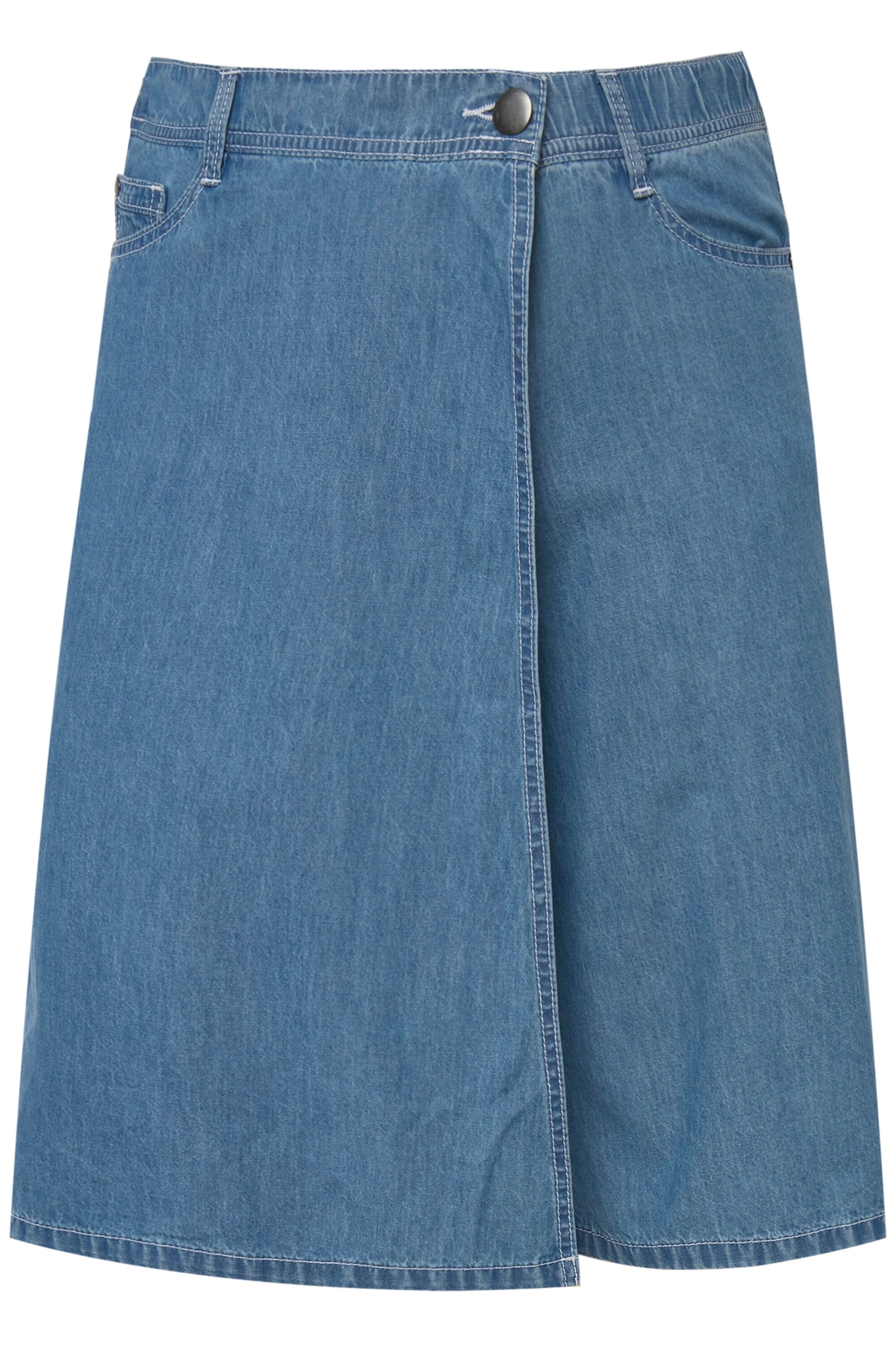 Ulla Popken Wide leg Jeans in Blauw: voorkant