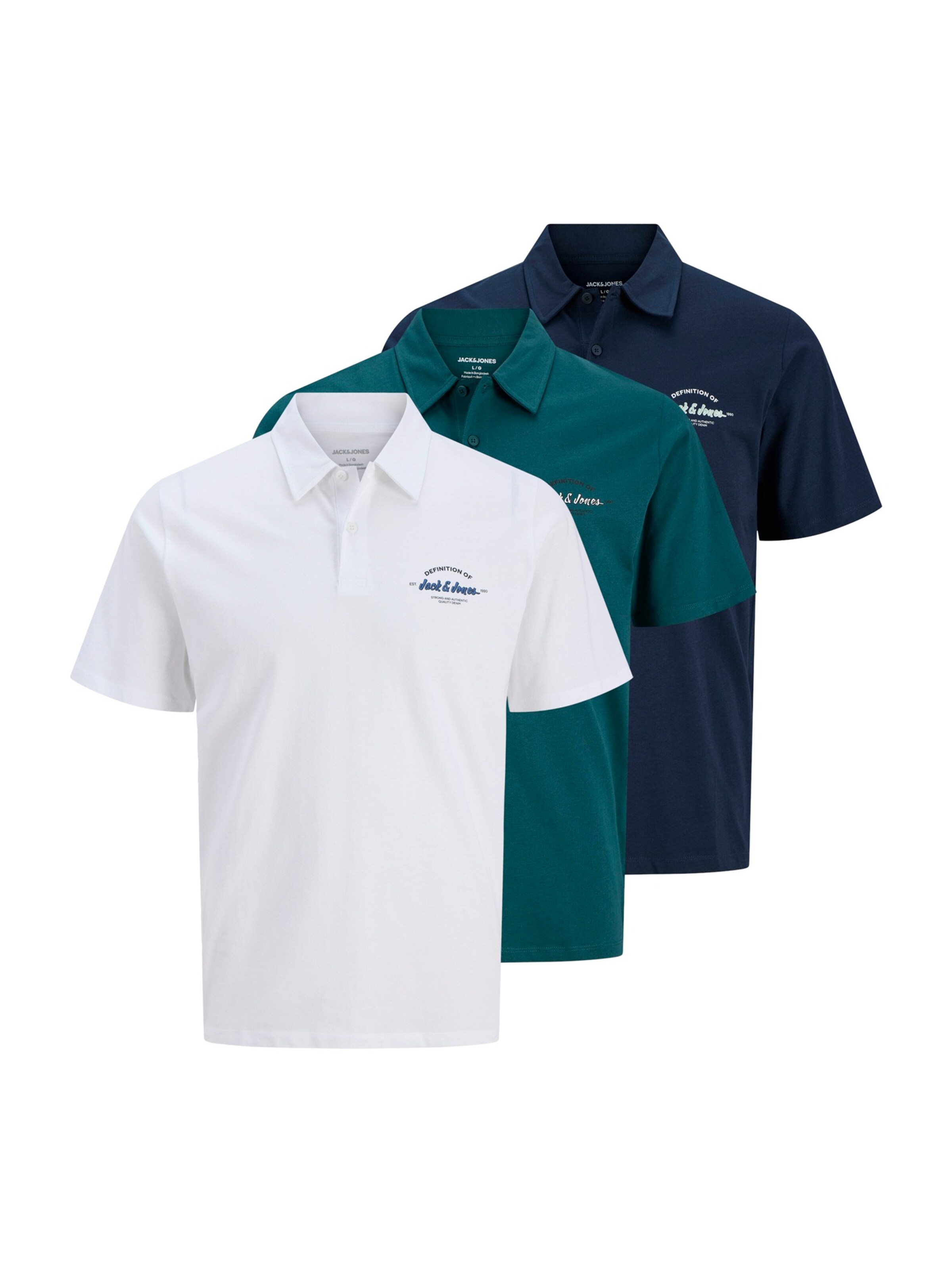 Maglietta 'JJBRANDON' JACK & JONES di colore navy / petrolio / bianco, Visualizzazione prodotti