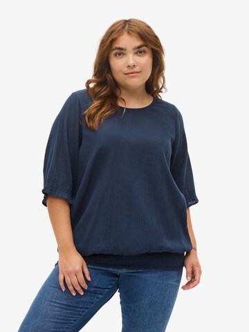 Zizzi Bluse 'ERORY' in Blau: predná strana