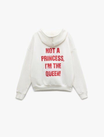 Koton Zip-Up Hoodie in White