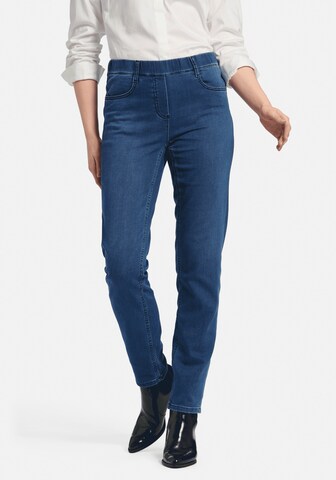 Peter Hahn Slimfit 5-Pocket-Jeans 'Schlupf-Jeans Passform Sylvia' in Blau: predná strana