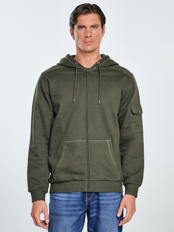 BIG STAR Sweatvest in Groen: voorkant