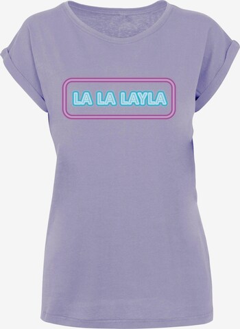 Maglietta 'La La Layla' di Merchcode in lilla: frontale