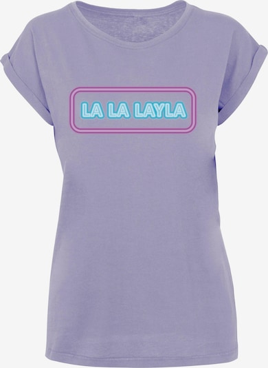 Merchcode T-Shirt 'La La Layla' in azur / lila / lavendel / weiß, Produktansicht