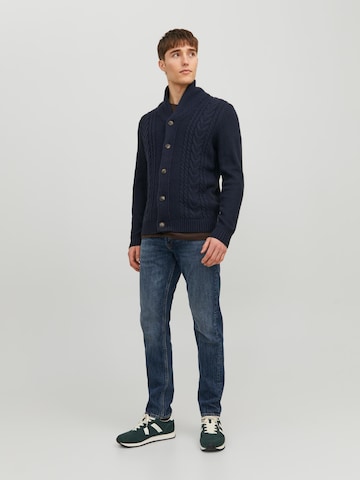 JACK & JONES Knit cardigan 'Craig' in Blue