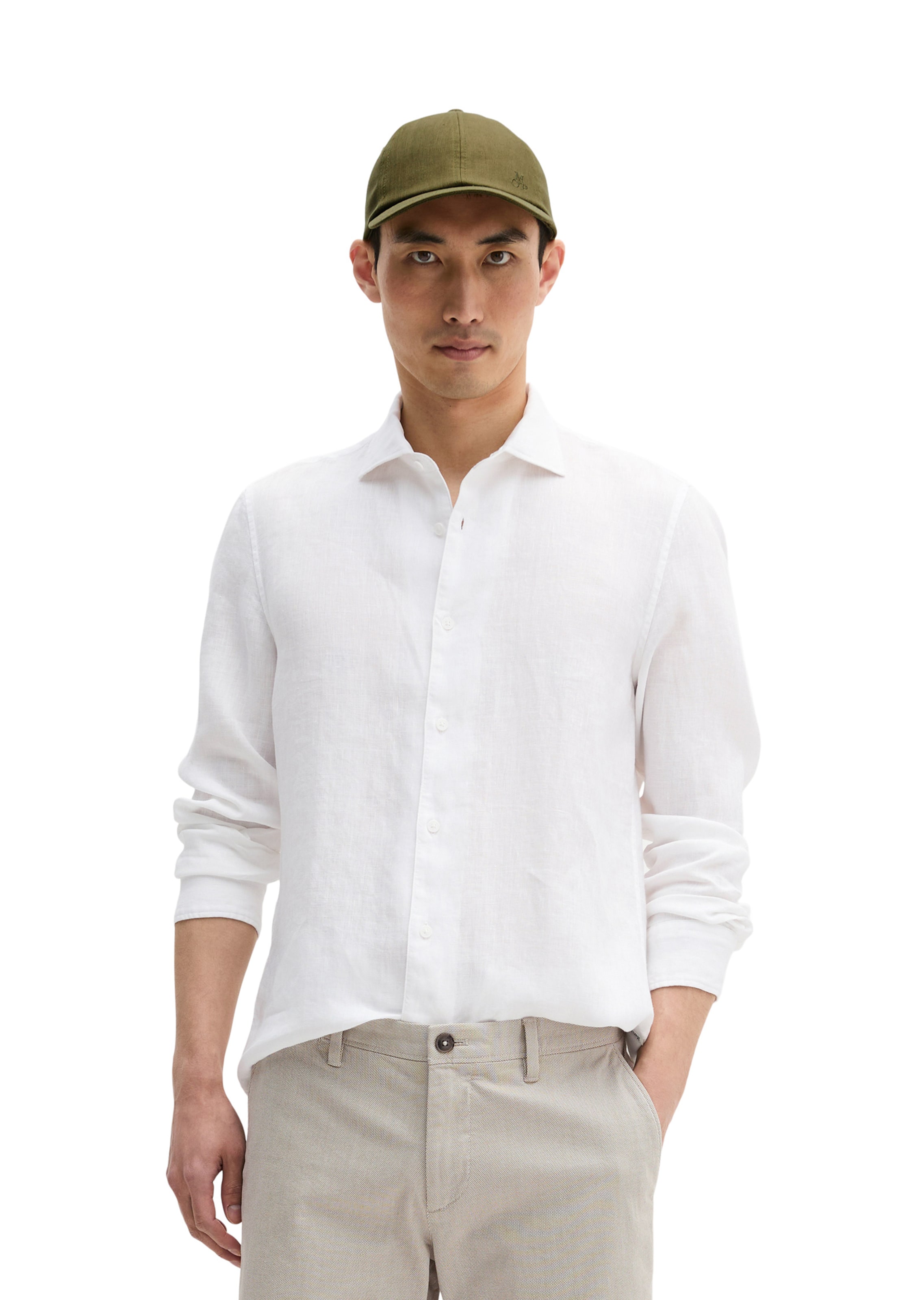 Marc O'Polo Regular fit Overhemd in Wit: voorkant