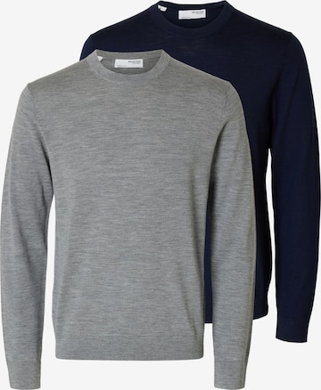 SELECTED Sweater 'Tray' in Blue: front