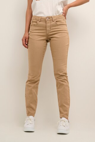 Cream Slim fit Jeans 'Lotte' in Brown: front