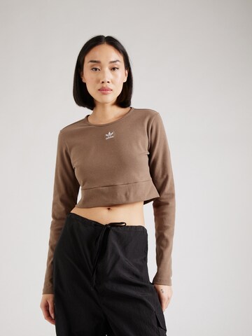 T-shirt 'Essentials' ADIDAS ORIGINALS en marron : devant