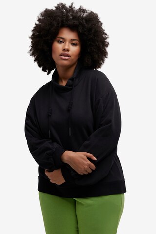 Sweat-shirt Ulla Popken en noir : devant