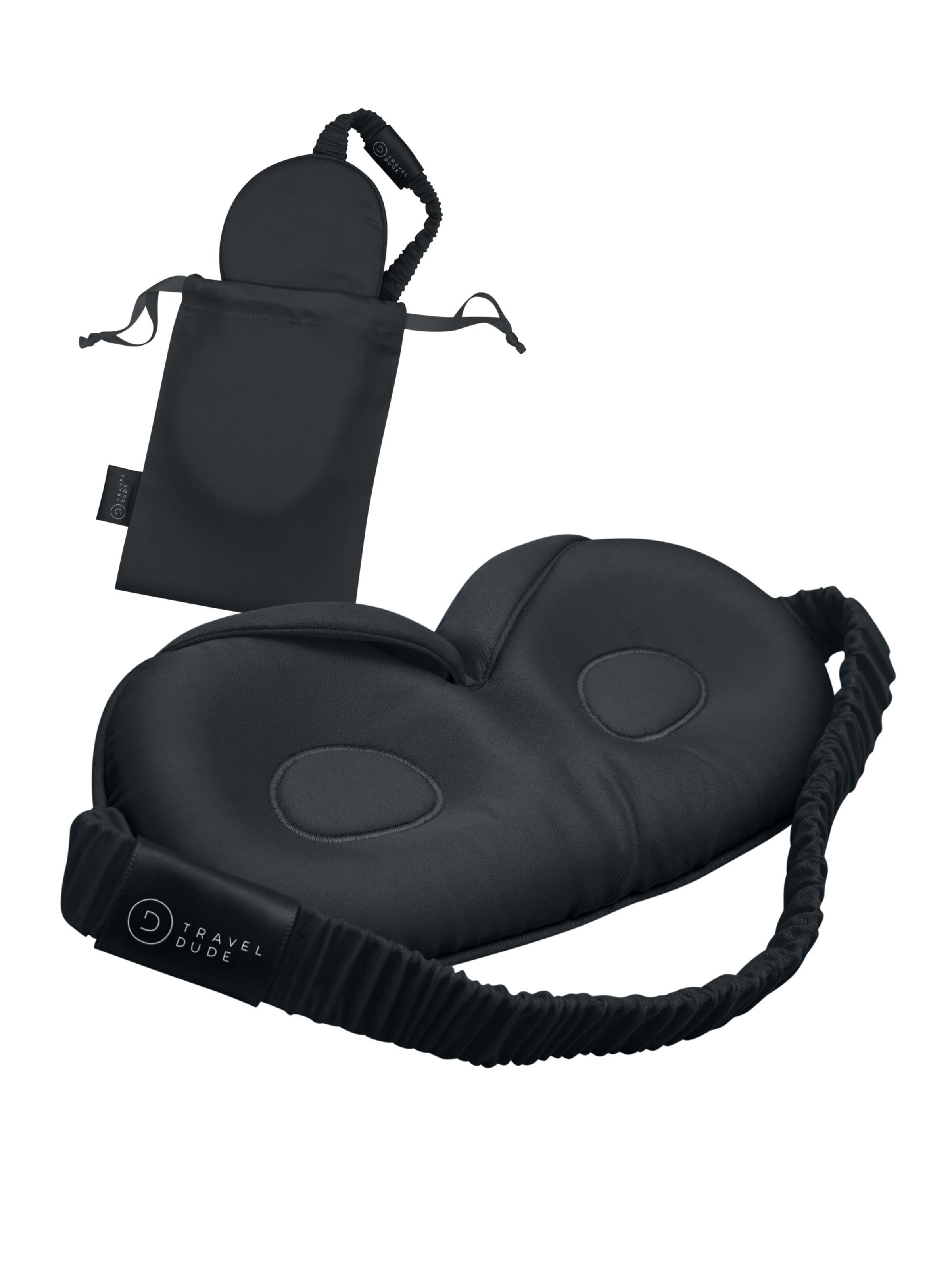 TRAVEL DUDE Headband '3D Schlafmaske aus Bambus Lyocell Sleeping Mask mit Wimpernschutz für Seitenschläfer in Schwarz' in Black: front
