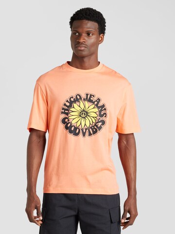 HUGO T-shirt 'Nune' i orange: framsida