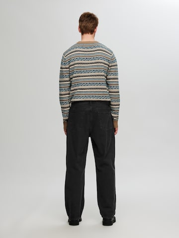 SELECTED Loosefit Bandplooi jeans 'SLH220' in Zwart