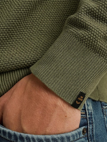 PME Legend Tröja 'Pullover with waffle texture' i grön