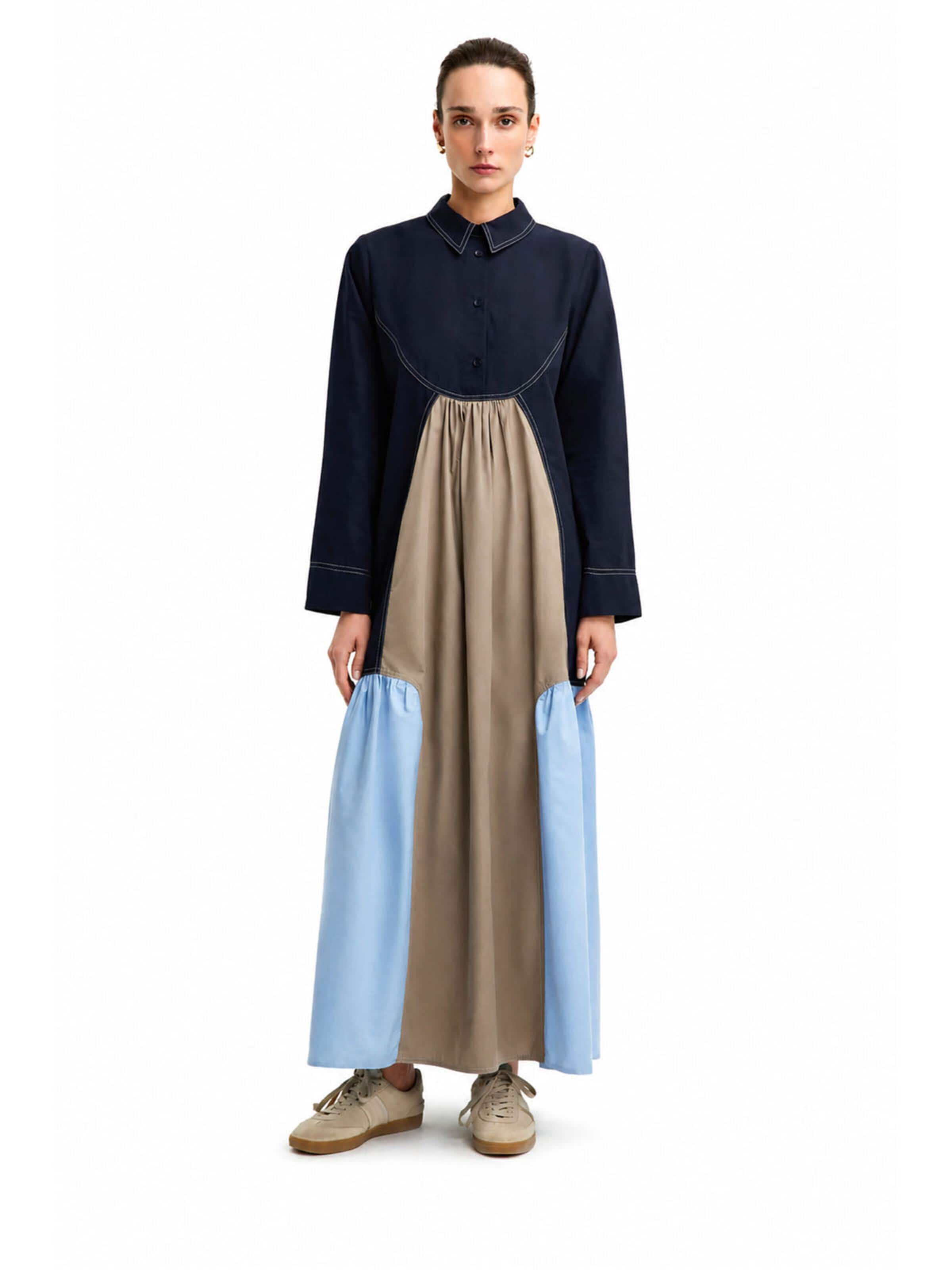 Robe 'Color Block Dress' Touché Privé en bleu : devant