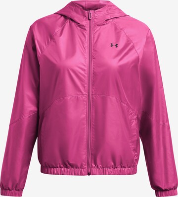 UNDER ARMOUR Sportief sweatvest 'Windbreaker' in Roze: voorkant