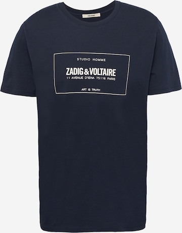 Zadig & Voltaire T-shirt 'TED BLASON' i blå: framsida