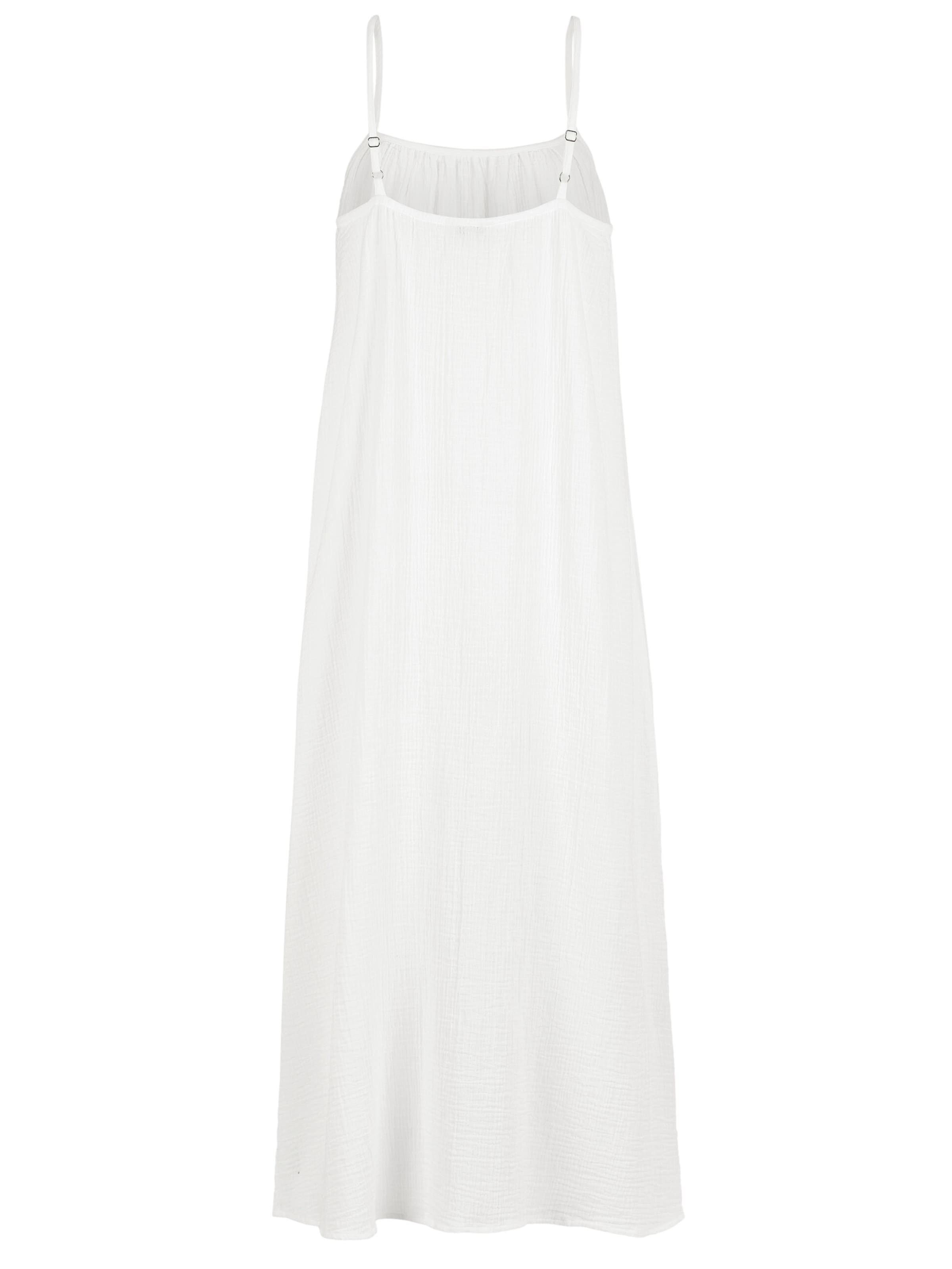 Cellbes of Sweden Strandkleid aus zerknitterter Baumwolle in Weiß