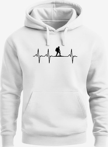 Neverless Sweatshirt 'Wanderer Herzschlag' in Weiß: Vorderseite