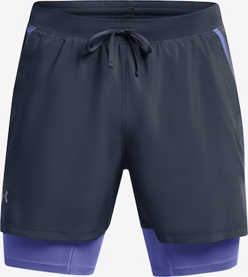 UNDER ARMOUR Workout Pants 'LAUNCH' in Blue: front