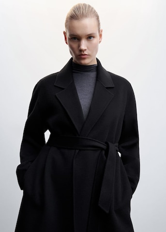 MANGO Between-Seasons Coat 'Batin' in Black: front
