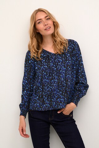 Cream Blouse 'Tiah' in Blauw: voorkant