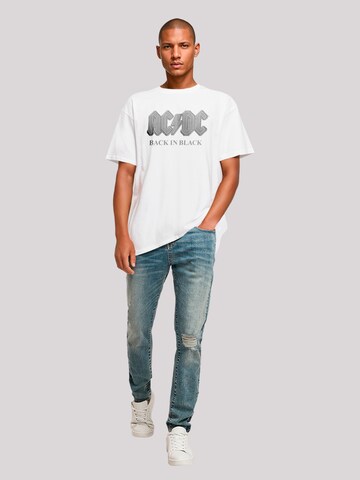 T-Shirt 'ACDC Back in Black' F4NT4STIC en blanc
