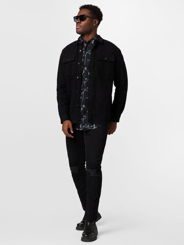 Only & Sons Comfort fit Button Up Shirt in Black