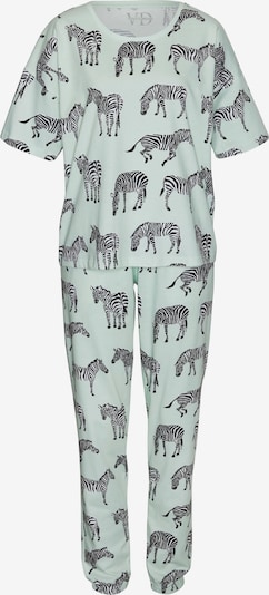 VIVANCE Pyjama 'Dreams ' en menthe / noir / blanc, Vue avec produit