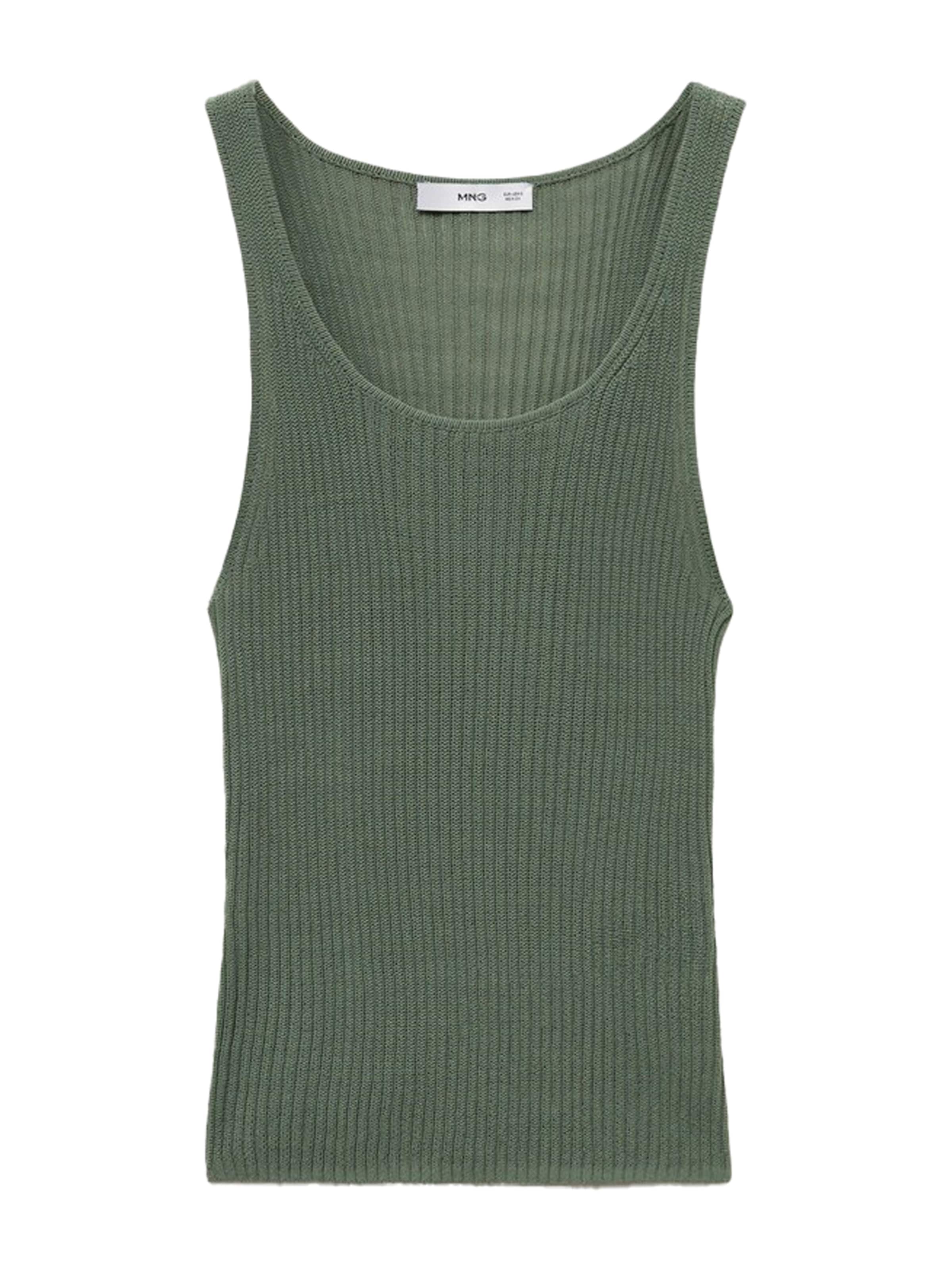 MANGO Gebreide top 'GERANIO' in Groen: voorkant