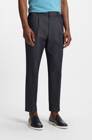 BOSS Tapered Pleat-Front Pants 'Perin' in Blue: front