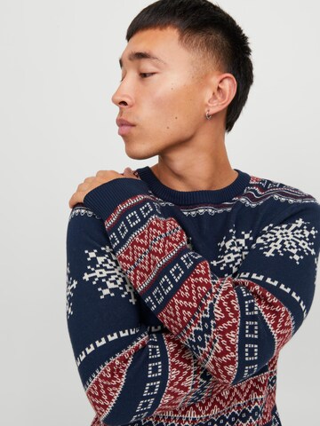 JACK & JONES Pulóver 'SNOWBALL' - kék