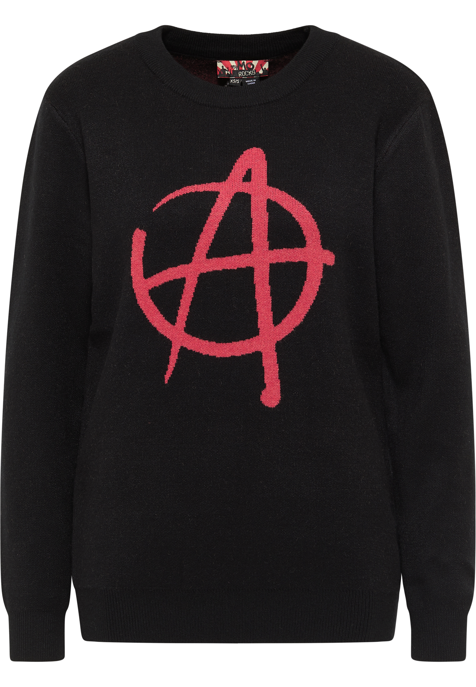 Donna Taglie comode myMo ROCKS Pullover Sisters of Anarchy in Nero 
