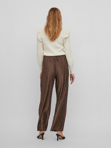 VILA Wide leg Pants 'Mirra' in Brown