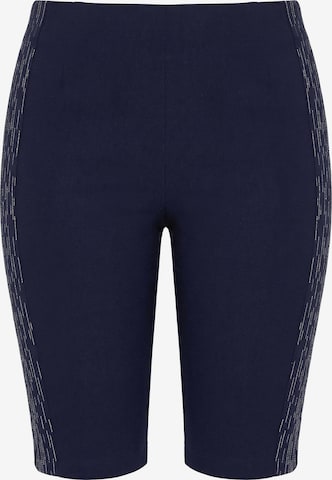 MIAMODA Slim fit Trousers in Blue: front