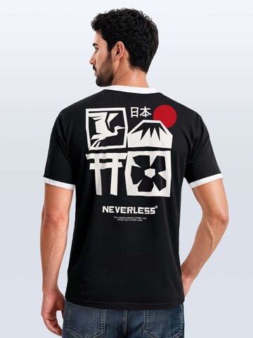 Neverless Shirt 'Japan Fuji' in Black