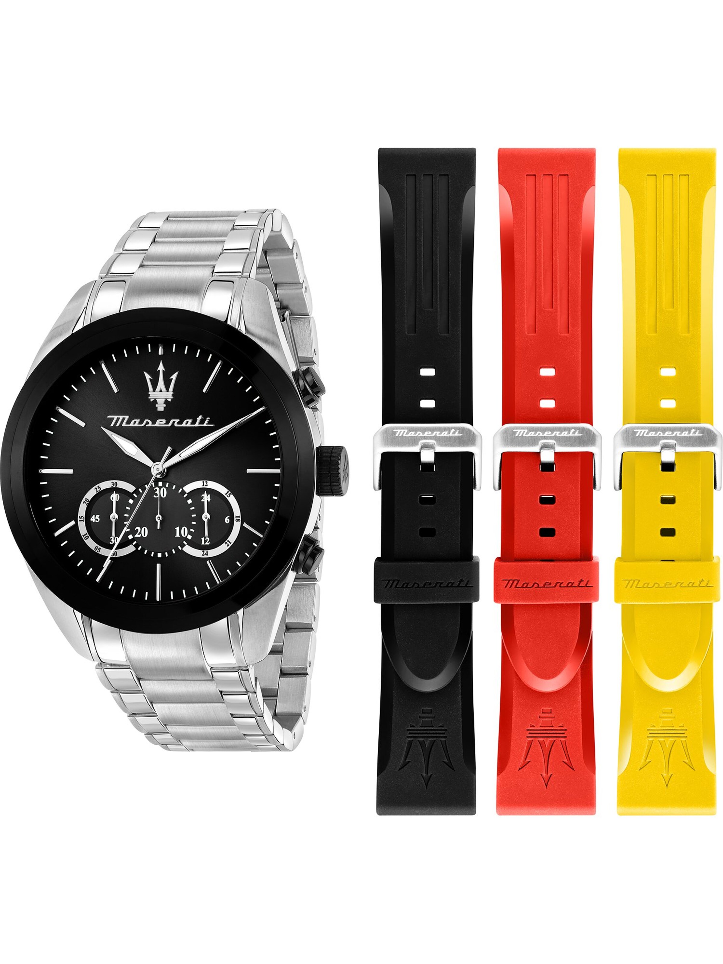 Maserati Analog Watch in Silver: front