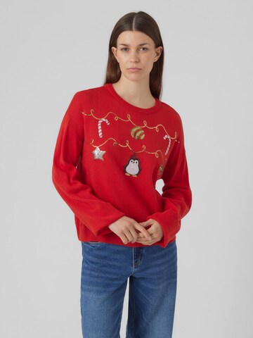 VERO MODA Sweater 'Garland' in Red: front