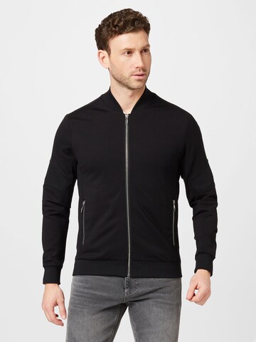 ANTONY MORATO Zip-Up Hoodie in Black: front