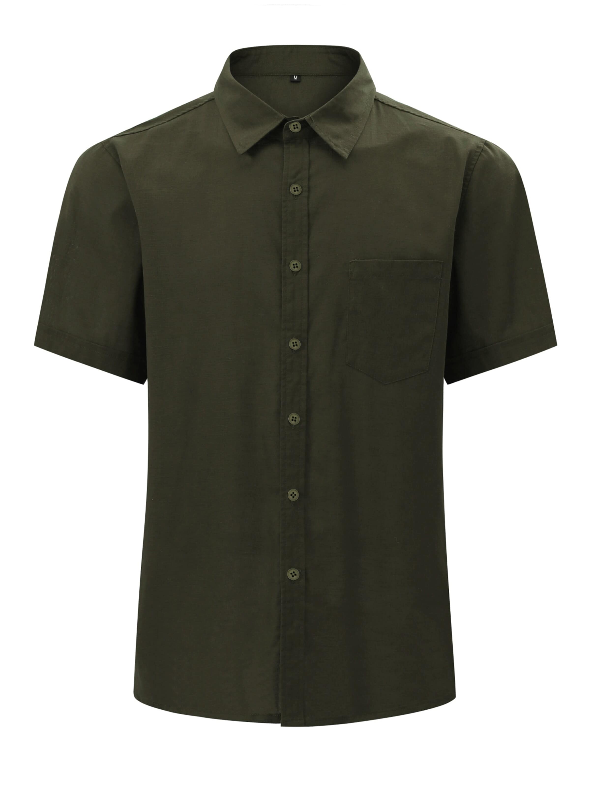 ALLTHEMEN Regular fit Button Up Shirt 'Reine' in Green: front