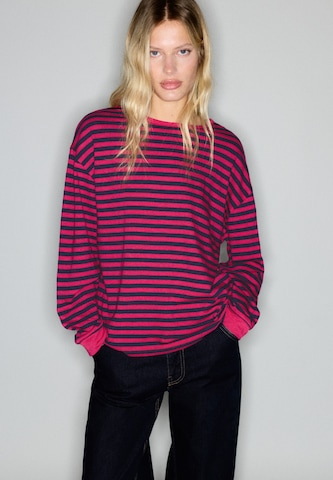 Tricou 'RAYAS MLARGA 2' de la Pull&Bear pe roz: față