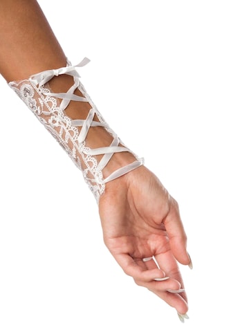 Tomshop24-7 Fingerless Gloves 'Floris II' in White