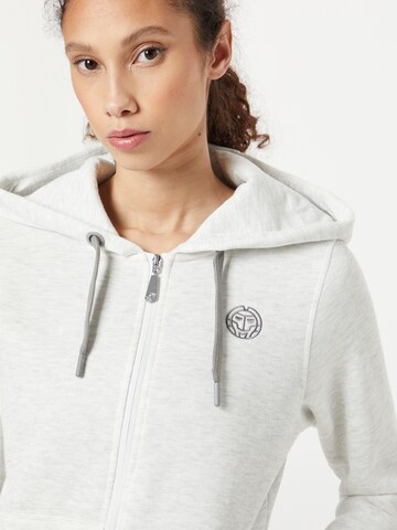 BIDI BADU Athletic Zip-Up Hoodie 'Moana' in White