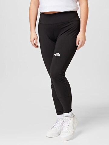 THE NORTH FACE Skinny Workout Pants in Black: front