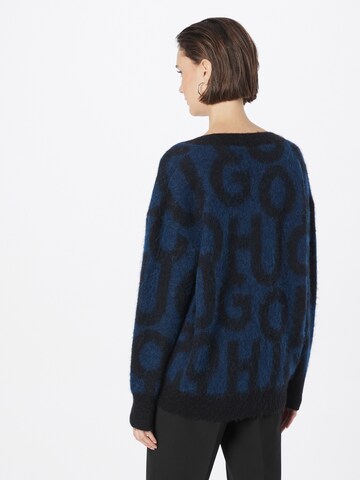 HUGO Red Knit Cardigan 'Sameediana' in Blue